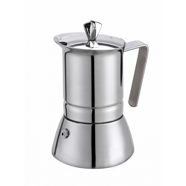 Caffettiera espresso – Originale – Caffettiera espresso in acciaio inox -  per qualsiasi fornello - per 6 tazze – Pratika
